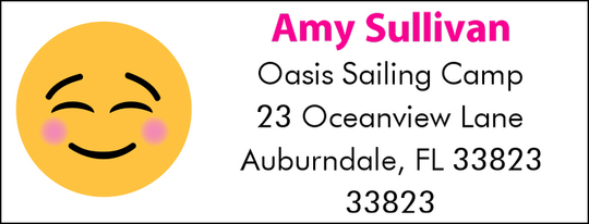 Blushing Emoji Return Address Labels